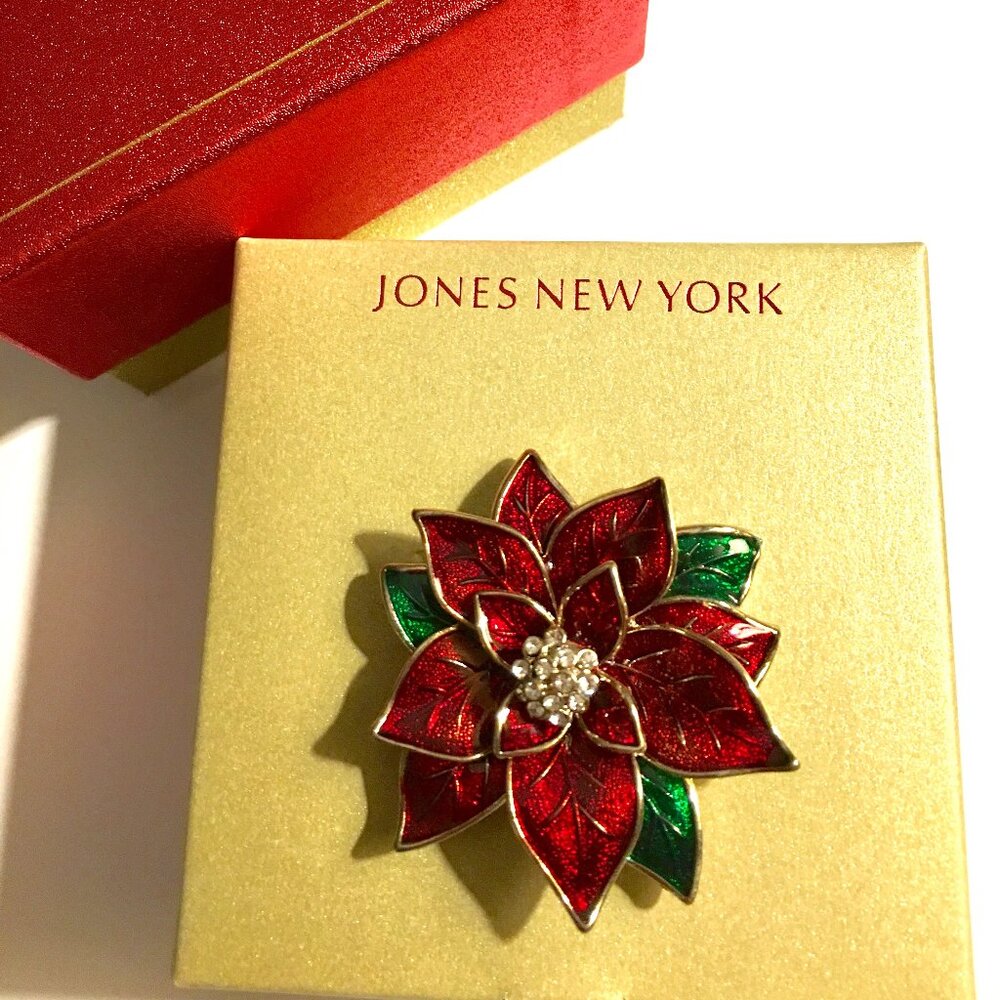 Jones New York Holiday Flower Brooch
